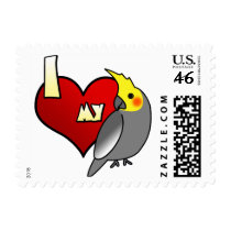I Love my Cockatiel Postage Stamps