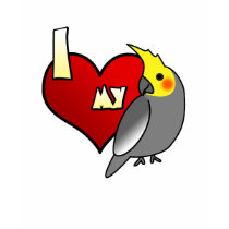 I Love my Cockatiel t-shirts by MenagerieMayhem I Love my Cockatiel t-shirts
