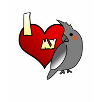 I Love my Cockatiel t-shirts by MenagerieMayhem I Love my Cockatiel t-shirts