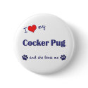 I Love My Cocker Pug (Female Dog) buttons by dogadoodle I Love My Cocker Pug (Female Dog) buttons
