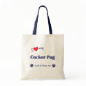 I Love My Cocker Pug (Male Dog) bags by dogadoodle I Love My Cocker Pug (Male Dog) bags