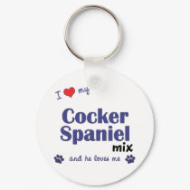 I Love My Cocker Spaniel Mix (Male Dog) keychains