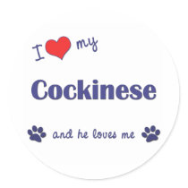 I Love My Cockinese (Male Dog) stickers
