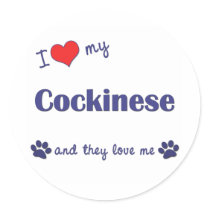 I Love My Cockinese (Multiple Dogs) stickers