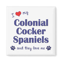 I Love My Colonial Cocker Spaniels (Multiple Dogs) magnets