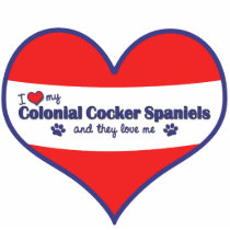 I Love My Colonial Cocker Spaniels (Multiple Dogs) photo sculptures