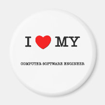 I Love My COMPUTER SOFTWARE ENGINEER Refrigerator Magnets