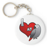 I Love my Congo African Grey Keychain