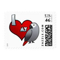 I Love my Congo African Grey Stamps