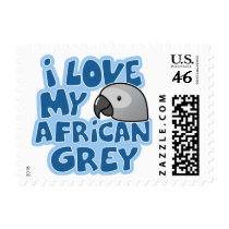 I Love My Congo African Grey Stamps