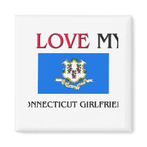 I Love My Connecticut Girlfriend magnets by flagshirt I Love My Connecticut Girlfriend magnets