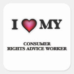 I love my Consumer Rights Advice Worker Square Sticker