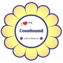 I Love My Coonhound (Male Dog) Acrylic Cut Outs