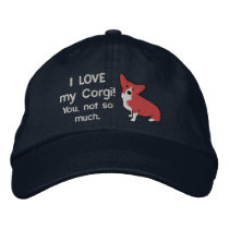 I Love My Corgi Dark Embroidered Hat embroidered hats