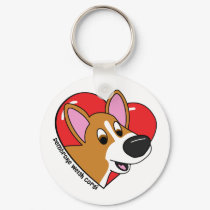 I Love my Corgi Keychain (Cartoon) by MenagerieMayhem I Love my Corgi Keychain (Cartoon)