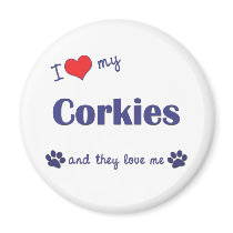 I Love My Corkies (Multiple Dogs) magnets