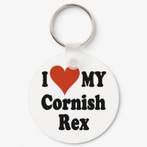I Love My Cornish Rex Cat Merchandise keychains