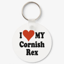 I Love My Cornish Rex Cat Merchandise keychains