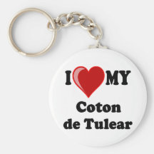 I Love My Coton De Tulear Dog Keychain