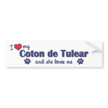 I Love My Coton de Tulear (Female Dog) bumper stickers