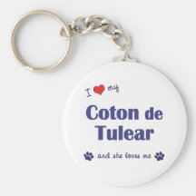I Love My Coton de Tulear (Female Dog) Keychain