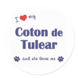 I Love My Coton de Tulear (Female Dog) Stickers