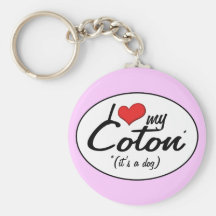 I Love My Coton (It's a Dog) Key Chains