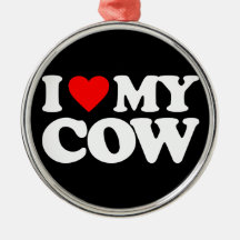 I LOVE MY COW ORNAMENT