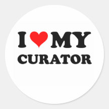 I Love My Curator Round Stickers