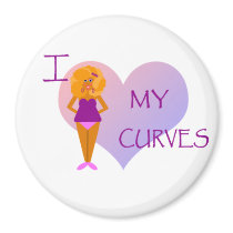 I Love My Curves magnets