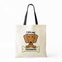 I Love My Dachshund bags