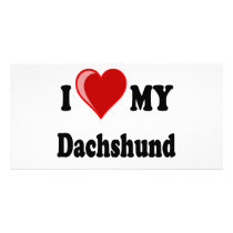 I Love My Dachshund Dog Gifts & Apparel photo cards by CatnDog I Love My Dachshund Dog Gifts & Apparel photo cards