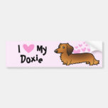 I Love My Dachshund (longhair) Bumper Stickers