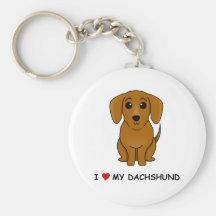 I love my Dachshund (smooth) Keychain
