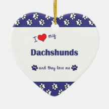 I Love My Dachshunds (Multiple Dogs) Christmas Tree Ornaments