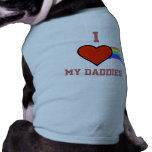 I love My Daddies Rainbow Heart Dog Shirt