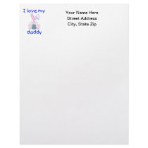I Love My Daddy (boy bunny) Letterhead Design