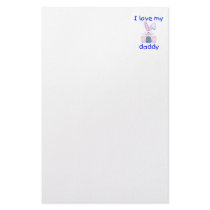 I Love My Daddy (boy bunny) Stationery Design