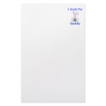 I Love My Daddy (boy bunny) Stationery Design