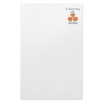I Love My Daddy (boy duck) Personalized Stationery