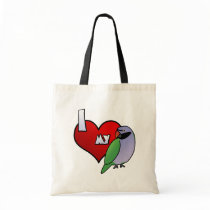 I Love my Derbyan Parakeet bags by MenagerieMayhem I Love my Derbyan Parakeet bags
