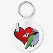 I Love my Derbyan Parakeet keychains by MenagerieMayhem I Love my Derbyan Parakeet keychains
