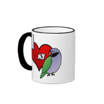I Love my Derbyan Parakeet mugs by MenagerieMayhem I Love my Derbyan Parakeet mugs