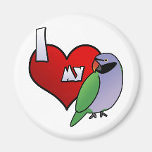 I Love my Derbyan Parakeet Refrigerator Magnet
