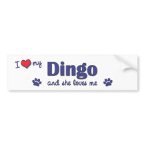 I Love My Dingo (Female Dog) Bumper Sticker