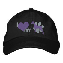I Love my Doberman Pinscher Monochrome embroidered hats