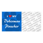 I Love My Doberman Pinscher Pawprint Custom Photo Card