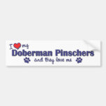 I Love My Doberman Pinschers (Multiple Dogs) Bumper Sticker