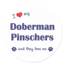 I Love My Doberman Pinschers (Multiple Dogs) stickers by thatsalottadogs I Love My Doberman Pinschers (Multiple Dogs) stickers