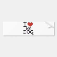 I love my dog bumper sticker